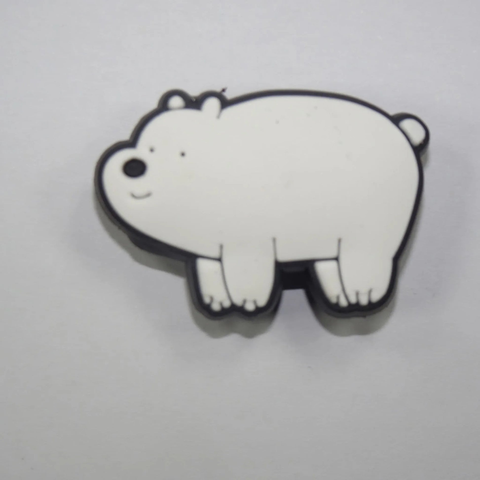 Happy White Bear Shoe Charm