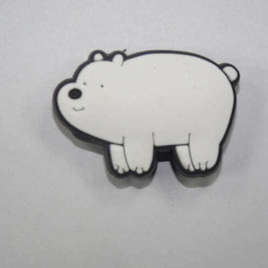 Happy White Bear Shoe Charm