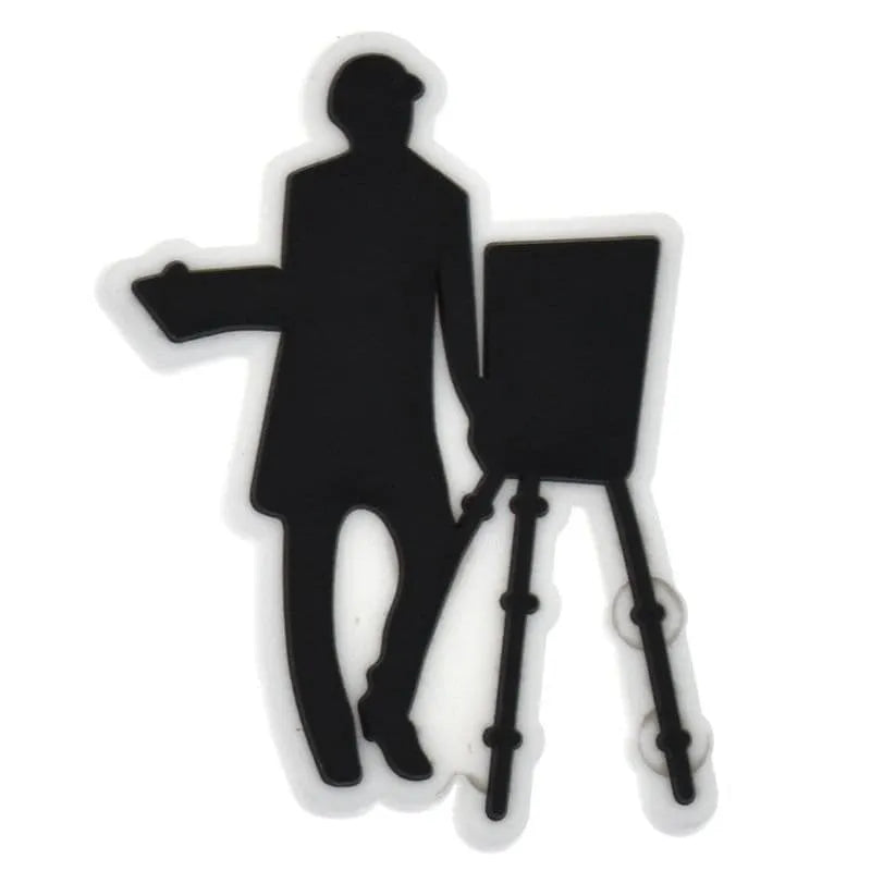 Silouette Easel Painting Shoe Charm