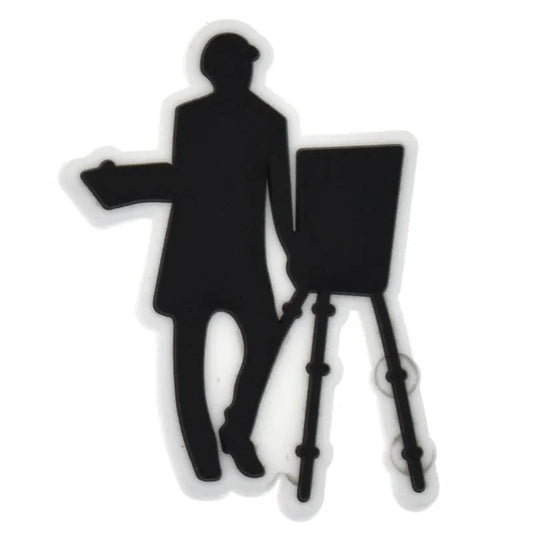 Silouette Easel Painting Shoe Charm