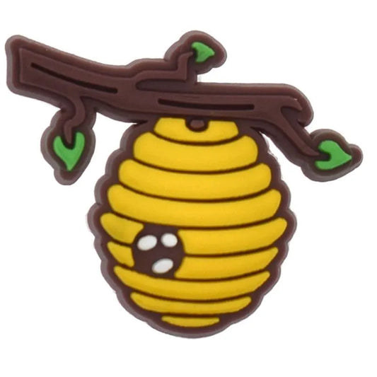 Beehive On A Branch Honey Bee Shoe Charm