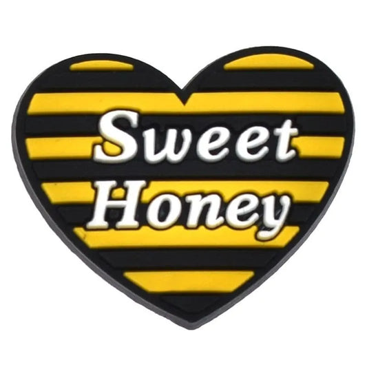 Sweet Honey Love Heart Honey Bee Shoe Charm
