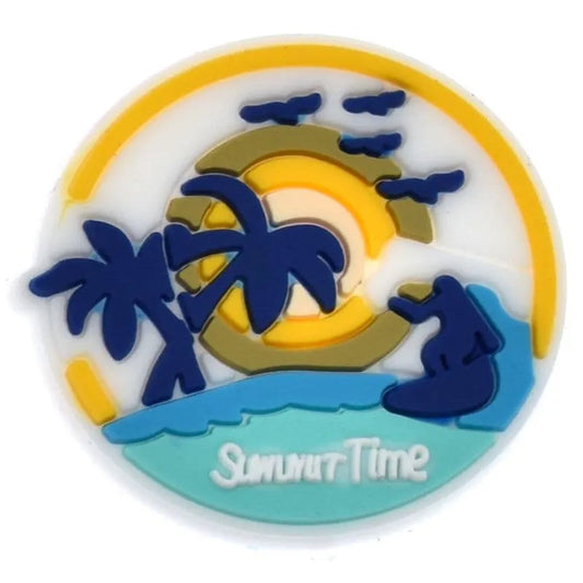 Summertime Surfing Badge Surfing Shoe Charm