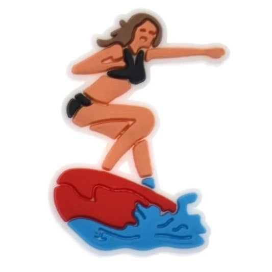 Girl On A Wave Surfing Shoe Charm