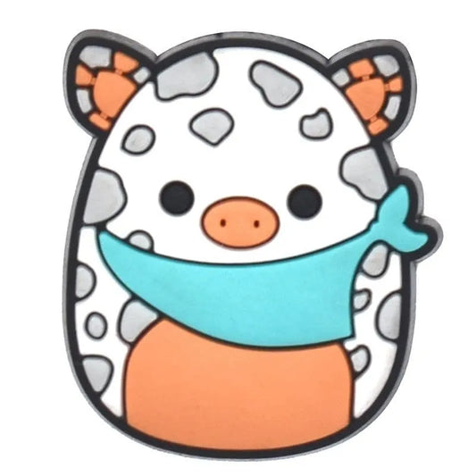 Squishmallow Grey Spot Pig Shoe Charm