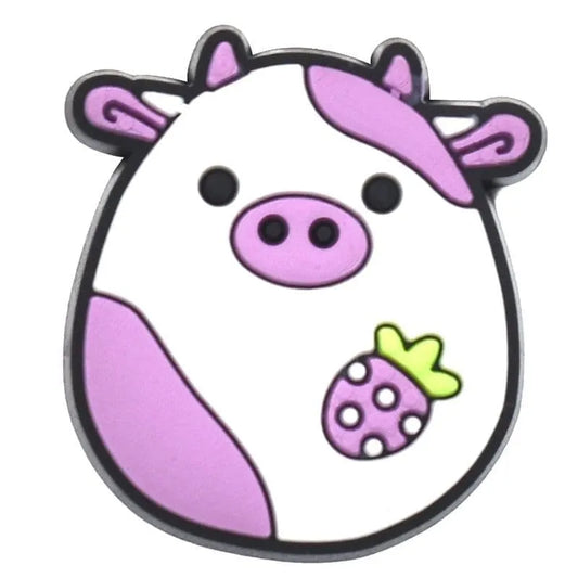 Squishmallow Raspberry Cow Shoe Charm