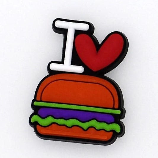 I Love Burgers Shoe Charm