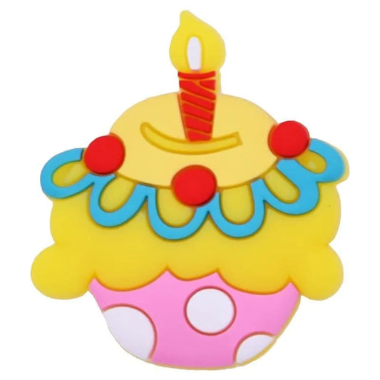 Cup Cake One Candle Shoe Charm