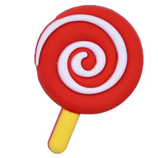 Red And White Swirl Lolly Shoe Charm