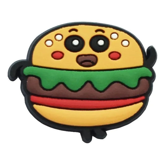 Hamburger With Face Shoe Charm