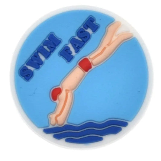Swim Fast Dive In Swimming Shoe Charm