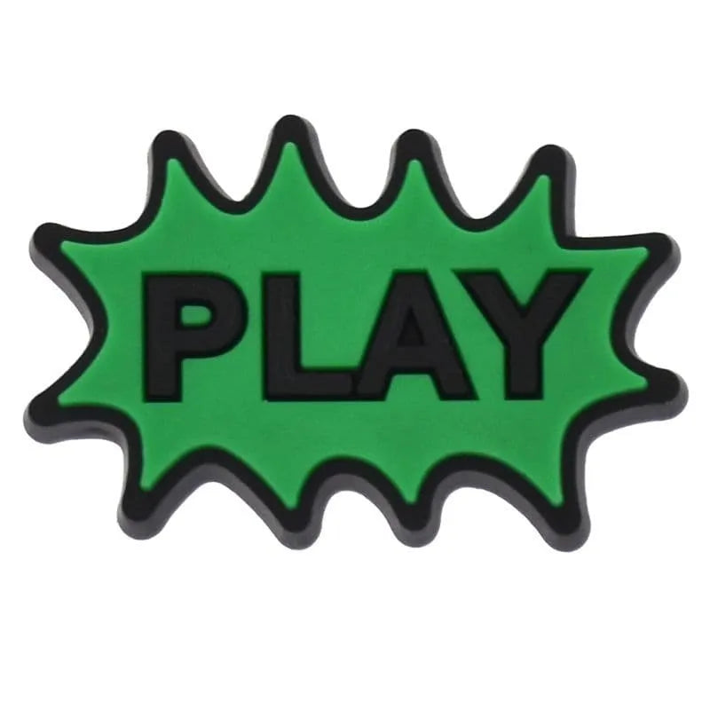 Play Sign Symbol Logo Gaming Shoe Charm