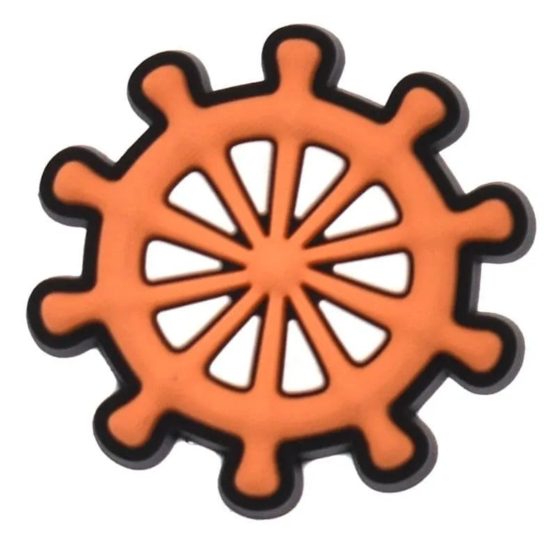 Spoked Ships Wheel Sailors Shoe Charm