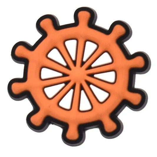 Spoked Ships Wheel Sailors Shoe Charm