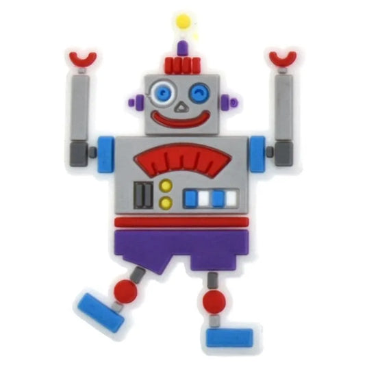 Robot Man Grey Shoe Charm