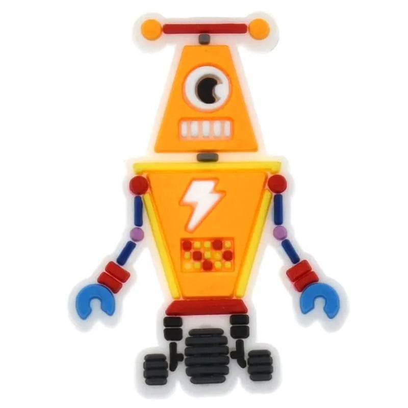 Robot Man Yellow Shoe Charm