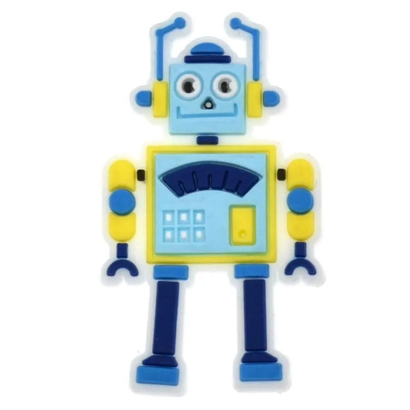 Robot Man Light Blue Shoe Charm