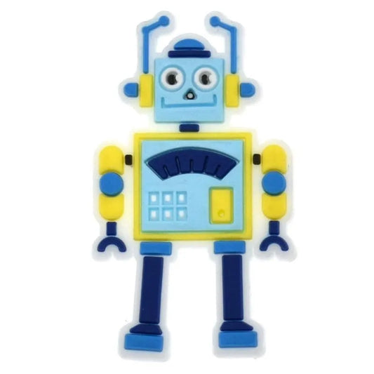 Robot Man Light Blue Shoe Charm