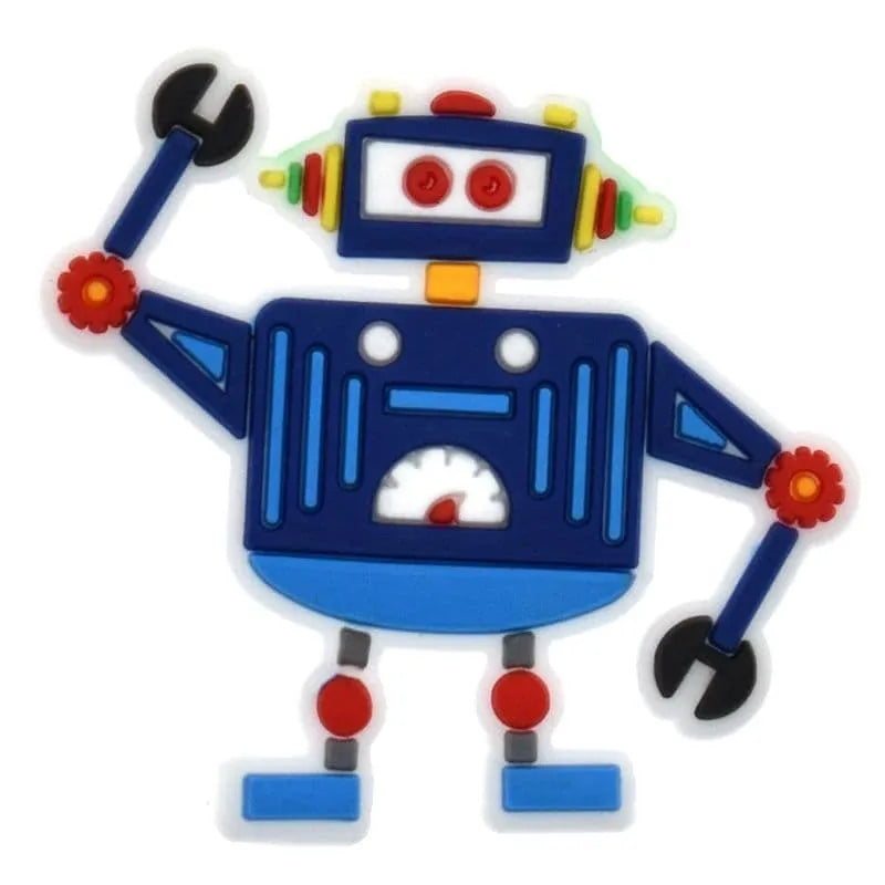 Robot Man Blue Shoe Charm
