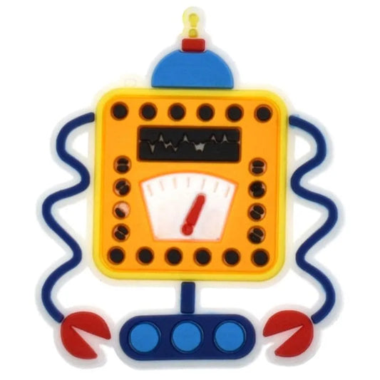 Robot Man Orange Shoe Charm