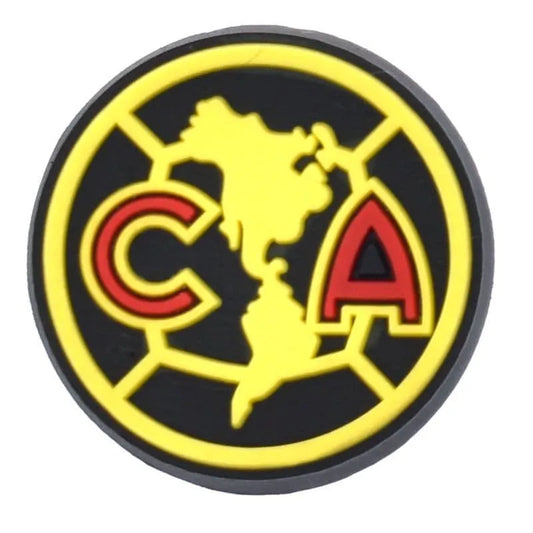 Club America Football Badge Black And Yellow Club Shoe Charm