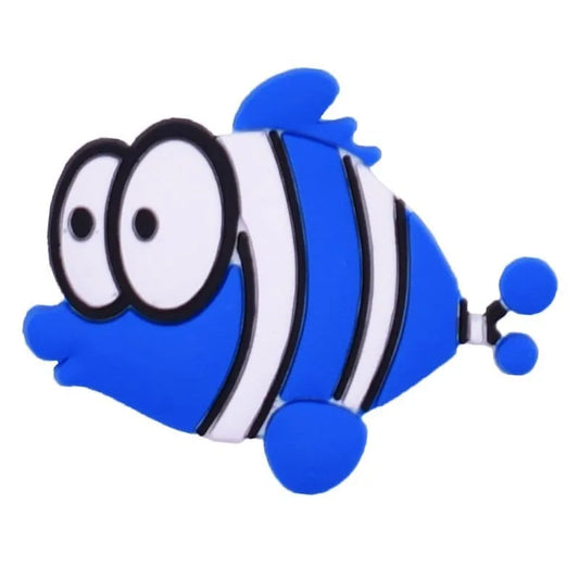 Blue Stripey Fish Shoe Charm