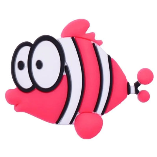 Pink Stripey Fish Shoe Charm
