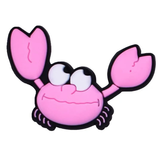 Happy Pink Crab Shoe Charm