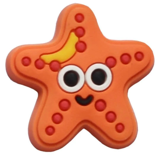 Cartoon Orange Starfish Shoe Charm