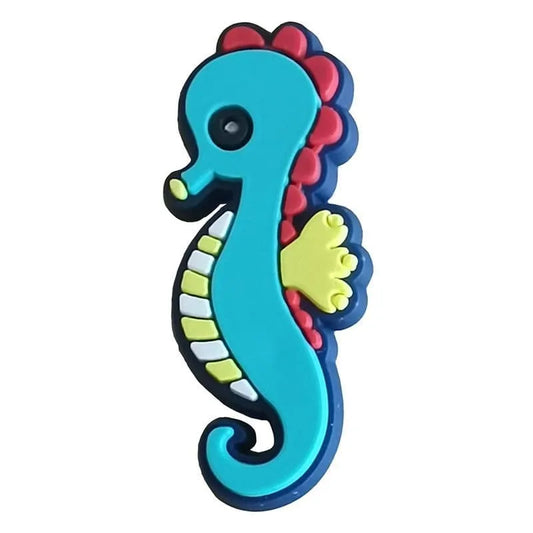 Blue Seahorse Shoe Charm