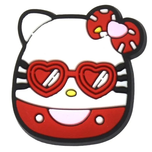 Squishmallow Red heart glasses shoe charm