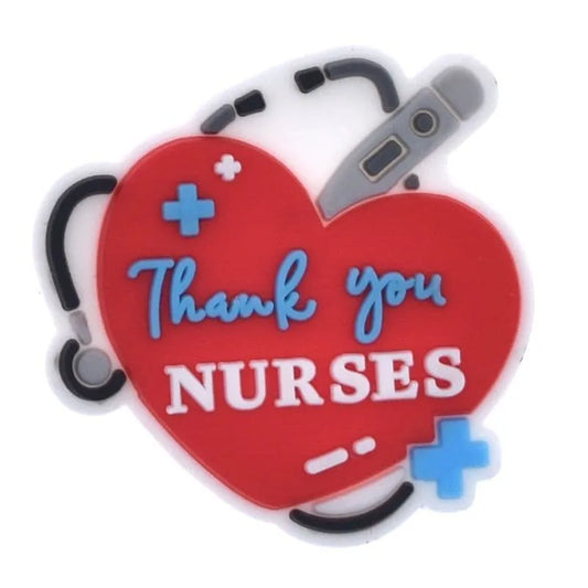 Thank You Nurses Red Heart Shoe Charm