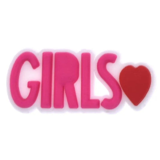 Girls Red Heart Sign Logo Shoe Charm