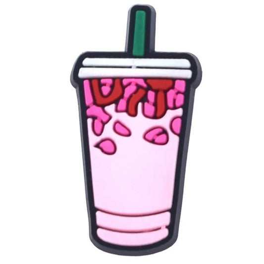 Pink Smoothie Cup Shoe Charm
