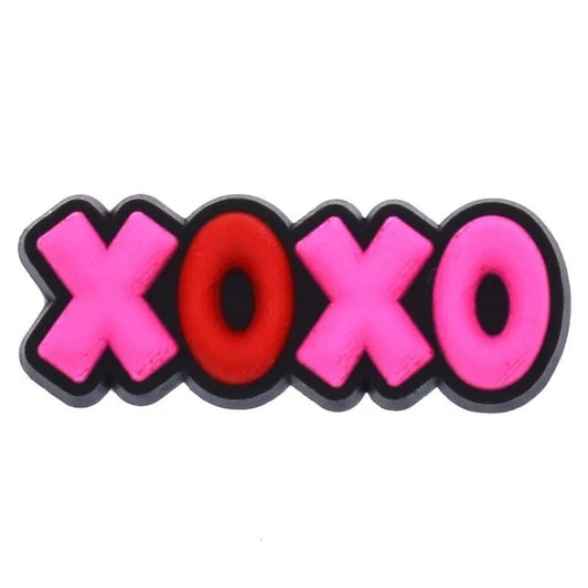 OXOX hugs & kisses pink sign logo shoe charm