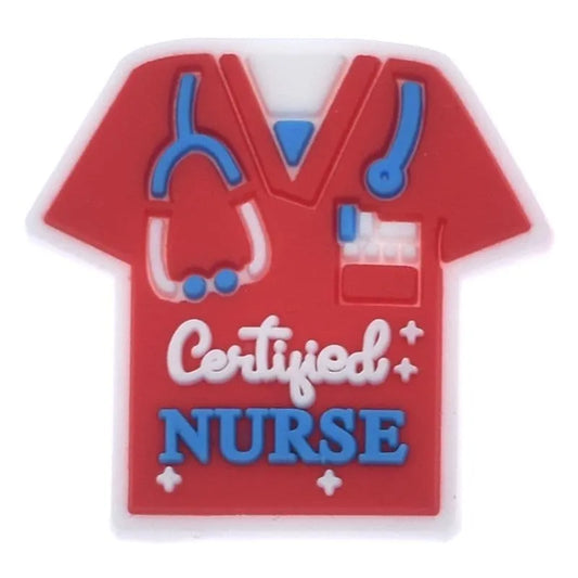 Certified Nurse Red Scrubs Shoe Charm