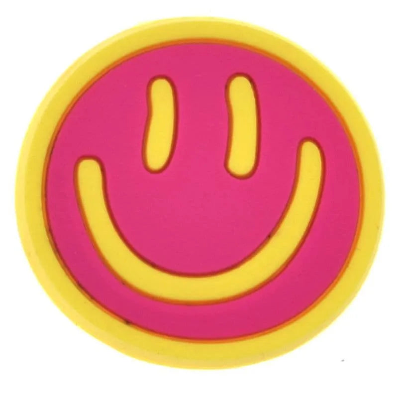 Smiley Pink With Yellow Border Emoji Shoe Charm