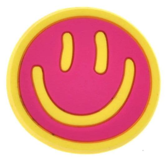Smiley Pink With Yellow Border Emoji Shoe Charm