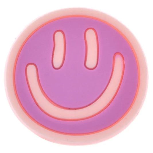 Smiley Lilac With Pink Border Emoji Shoe Charm