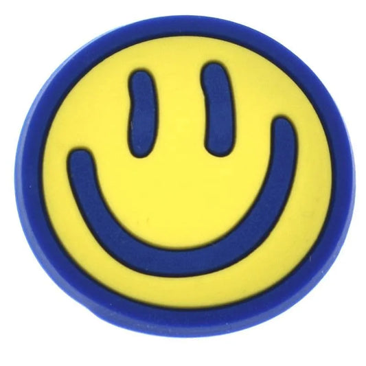 Smiley Yellow With Blue Border Emoji Shoe Charm