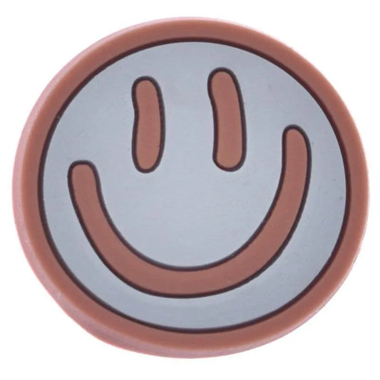 Smiley Grey With Pink Border Emoji Shoe Charm