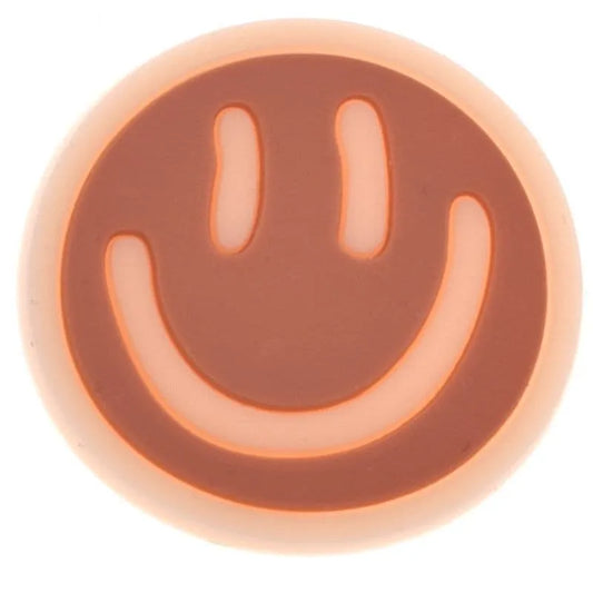 Smiley Pale Orange With Pale Peach Border Emoji Shoe Charm