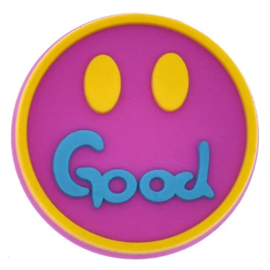 Smiley Good Purple With Yellow Border Emoji Shoe Charm