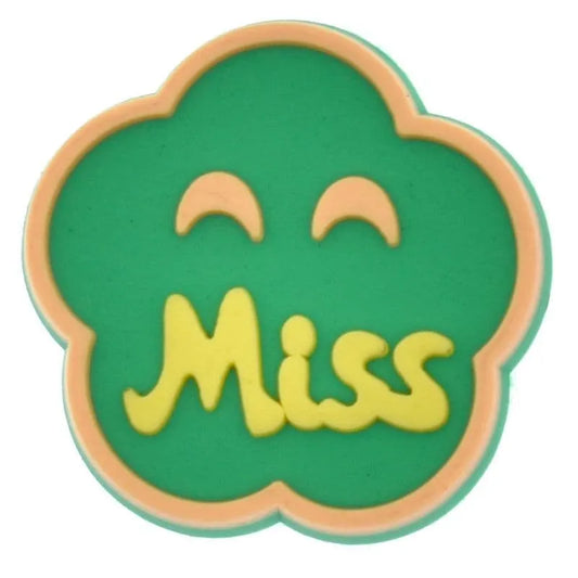 Cloud Eyes Miss Green With Pale Peach Border Emoji Shoe Charm