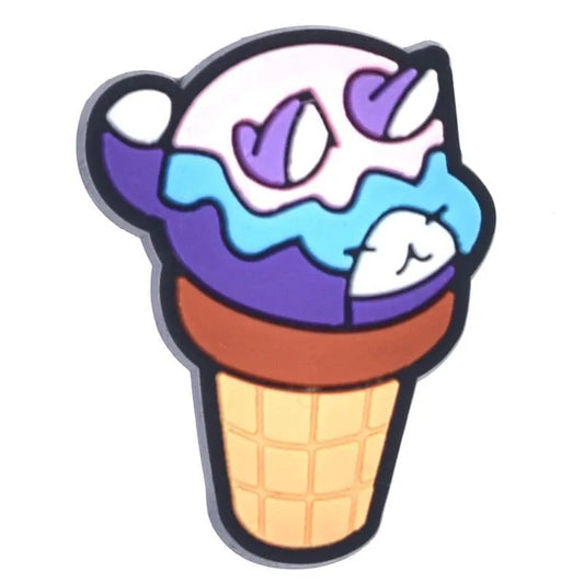 Pink Ice Cream Cat Cornet Cone Shoe Charm