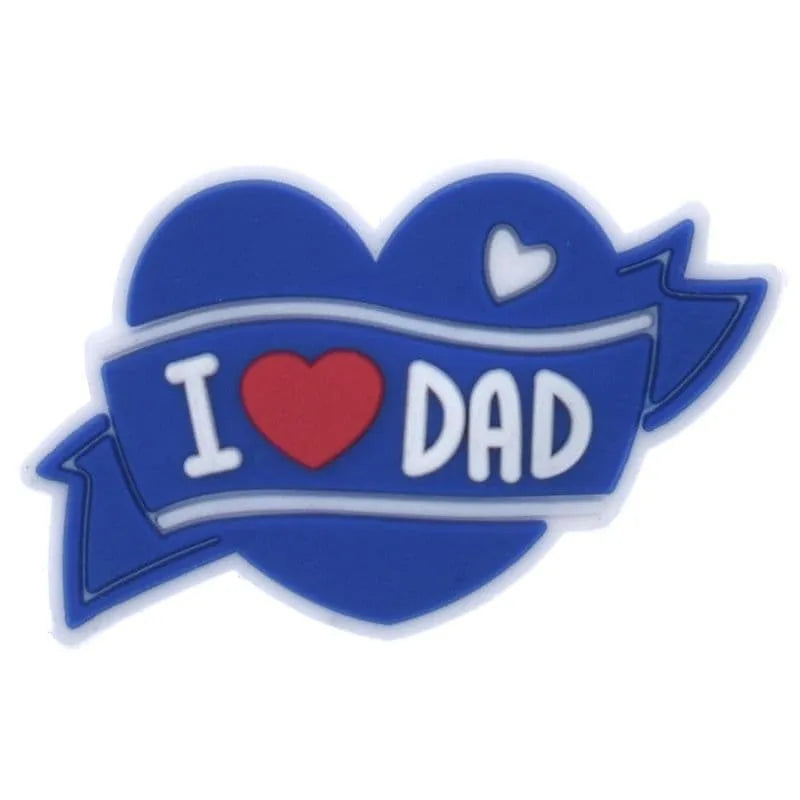 Blue Heart I Love Dad Shoe Charm
