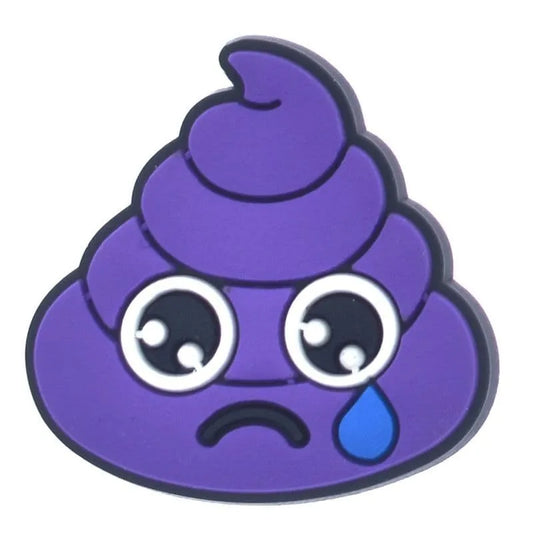 Sad Face Purple Emoji Whippy Cream Shoe Charm