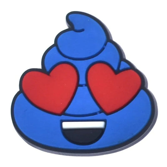 Heart eyes Blue Emoji whippy cream shoe charm