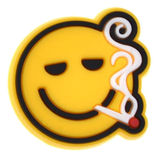 Smiley Puff Away Yellow Emoji Shoe Charm