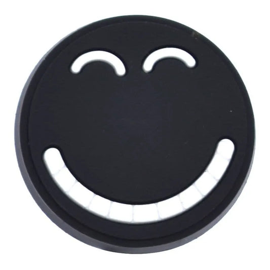 Smiley Big Grin Black Emoji Shoe Charm